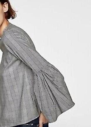 391.дивовижна блузка якісного складу у клітинку іспанського бренду zara2 фото