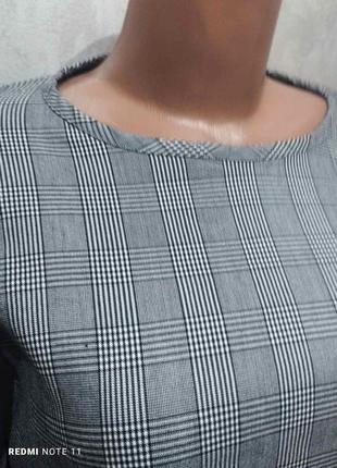 391.удивительная блузка качественного состава в клетку испанского бренда zara6 фото