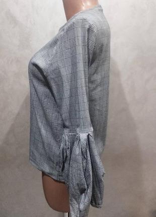 391.удивительная блузка качественного состава в клетку испанского бренда zara7 фото