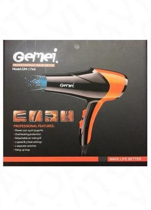 Професійний фен для сушіння волосся gemei gm-17667 фото