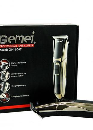 Машинка для стрижки волос gemei gm-6069 - беспроводная аккумул...5 фото