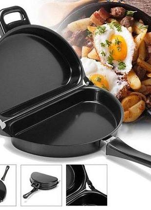 Подвійна сковорода для омлету антипригарна folding omelette pan