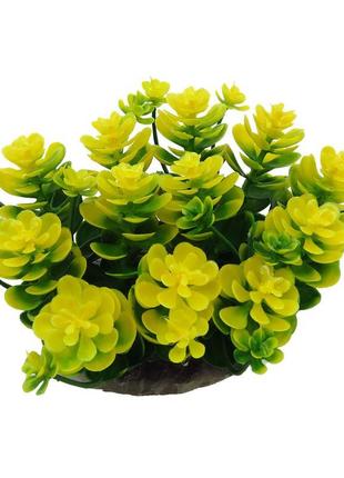 Рослина для декору акваріума 10x10x8cm жовто-зелена