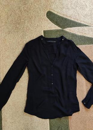 Чорна блуза блузка рубашка хс,ххс розмір 32,34 сорочка недорого