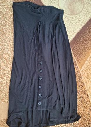 Чорні стрейчеві брюки капрі широкі mr cat6 фото