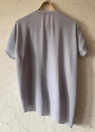 Асимметричная текстурированная оверсайз блуза футболка zara р. s6 фото