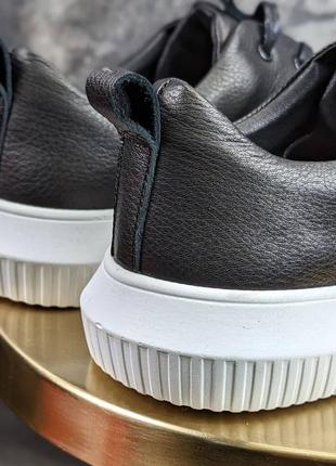 Кожаные кроссовки billionaire черные / мужские брендовые кожаные кроссовки6 фото