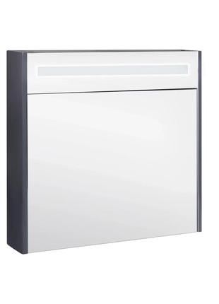 Дзеркальна шафа підвісна qtap 800х730х145 robin graphite з led...3 фото