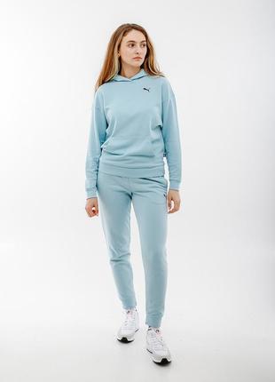 Женская худи puma better essentials hoodie голубой m (7d67598822 m)5 фото