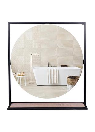 Дзеркало qtap taurus 800х850х140 black/whitish oak з led-підсв...