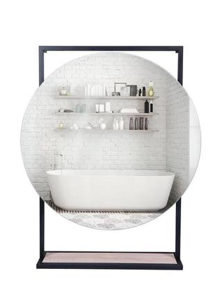 Дзеркало qtap taurus 700х850х140 black/whitish oak з led-підсв...