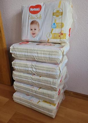 Памперси huggies elite soft 3, 72 шт