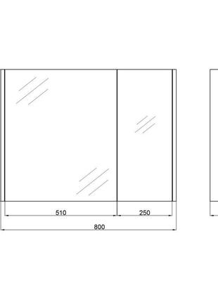 Дзеркальна шафа підвісна qtap scorpio 800х600х145 white qt1477...2 фото