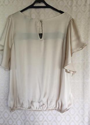 Блуза, футболка, топ з мереживом перлинно-кремового кольору2 фото