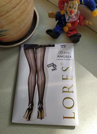 Колготки lores angela в мелкий горошек со швом сзади