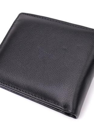Гаманець-затискач із натуральної шкіри st leather 22476 чорний2 фото