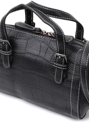 Мініатюрна жіноча сумка з двома ручками з натуральної шкіри vi...