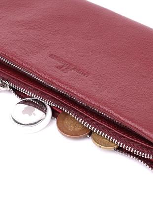 Добротний жіночий гаманець-клатч із двома блискавками з натура...5 фото