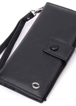 Лаконічний жіночий вертикальний гаманець-клатч із натуральної ...