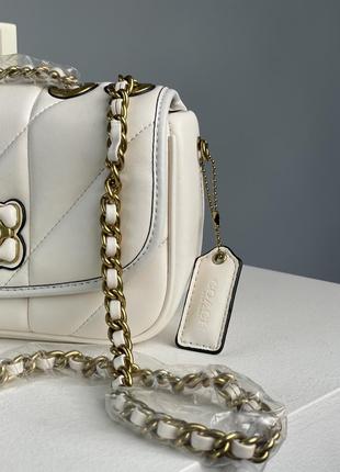 Сумка coach quilted pillow madison shoulder bag white6 фото