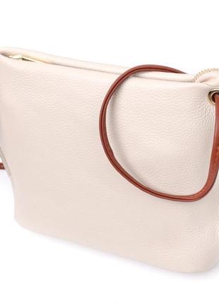 Жіноча трапецієподібна сумка на плече з натуральної шкіри vint...