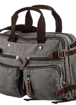 Сумка-трансофрер текстильна vintage 20145 сіра