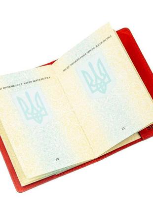 Обкладинка на паспорт shvigel 13958 з точковим тисненням шкіря...4 фото