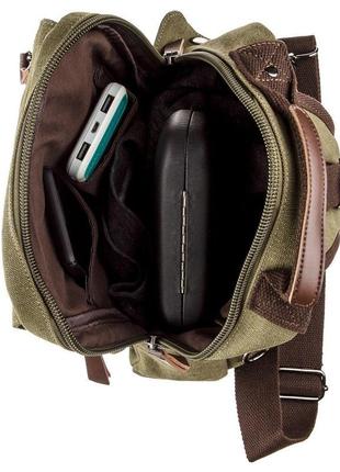 Сумка-рюкзак на одне плече vintage 20141 оливкова6 фото