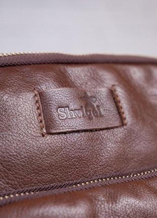 Чоловіча шкіряна сумка shvigel 19112 коричнева8 фото