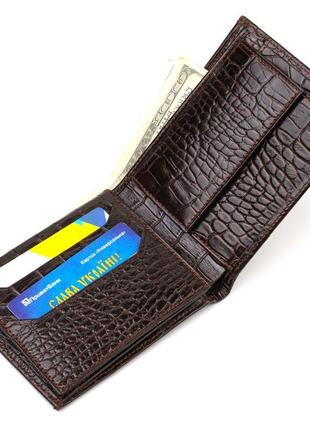 Модний гаманець для чоловіків із натуральної шкіри з тисненням...3 фото