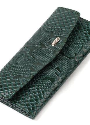 Жіноче лаковане портмоне з натуральної шкіри з тисненням під з...