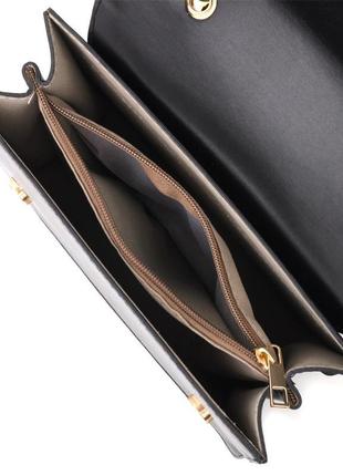 Стильна жіноча сумка зі шкірозамінника vintage 18709 чорний4 фото