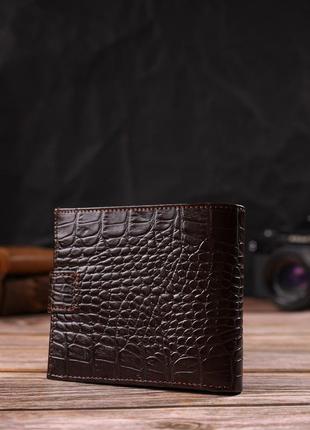 Модний чоловічий гаманець із натуральної шкірисненням під крок...7 фото