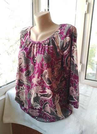 Брендовая вискозная трикотажная блуза блузка лонгслив большого размера6 фото