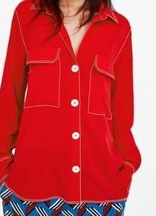 Стильная вискозная рубашка успешного испанского бренда zara