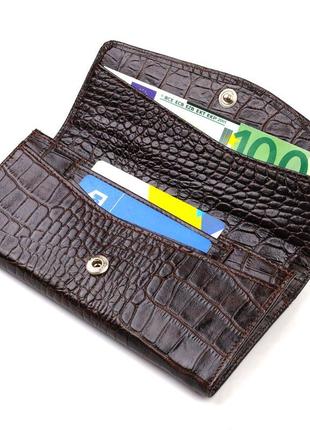 Модний гаманець для жінок із натуральної фактурної шкіри з тис...3 фото
