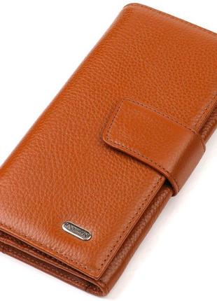 Практичне вертикальне чоловіче портмоне з натуральної шкіри фл...