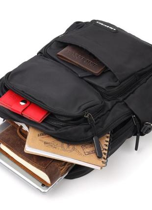 Міський чоловічий текстальний рюкзак vintage 20574 чорний7 фото