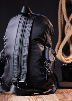 Міський чоловічий текстальний рюкзак vintage 20574 чорний9 фото
