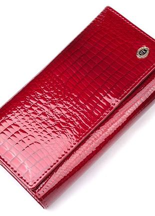 Яскравий жіночий гаманець із лакованої шкіри з візитницею st l...