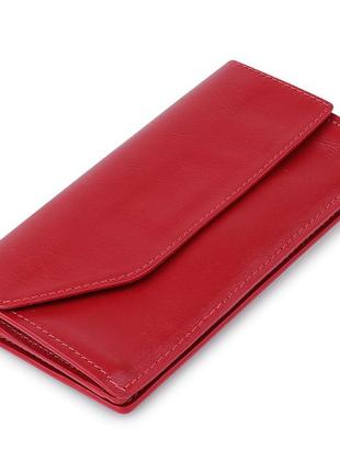 Шкіряне містко жіноче портмоне grande pelle 11550 червоний