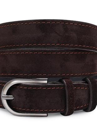 Практичний замшевий ремінь vintage 20800 темно-коричневий