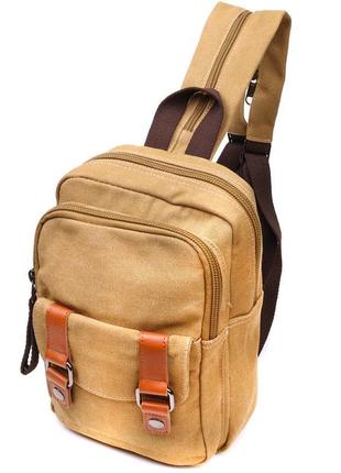 Зручна сумка-рюкзак у стилі мілітарі з двома відділеннями зі щ...