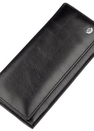 Практичний жіночий гаманець на магнітах st leather 18870 чорний