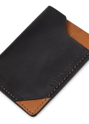 Кожаний оригінальний картхольдер grande pelle 11398 чорний