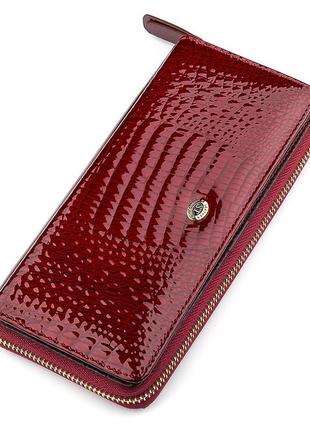 Кошелик жіночий st leather 18434 (s7001a) на блискавки бордовий