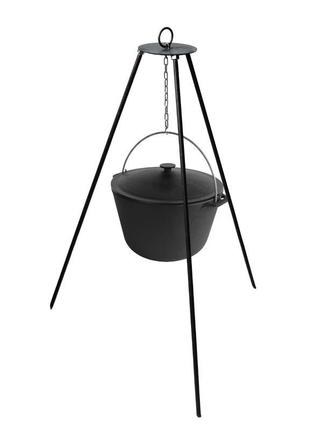 Казан чавунний туристичний 10 л з кришкою та триногою