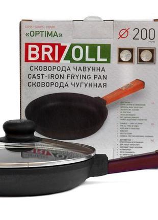 Сковорода чавунна з кришкою optima-bordo 200 х 35 мм