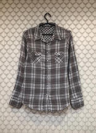 Шикарна базова бавовняна жіноча сорочка в клітку pimkie