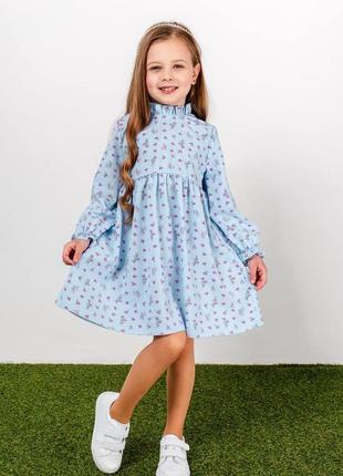 Нежное платье в цветочный принт для девочки платье платья в цветочки нарядное софт